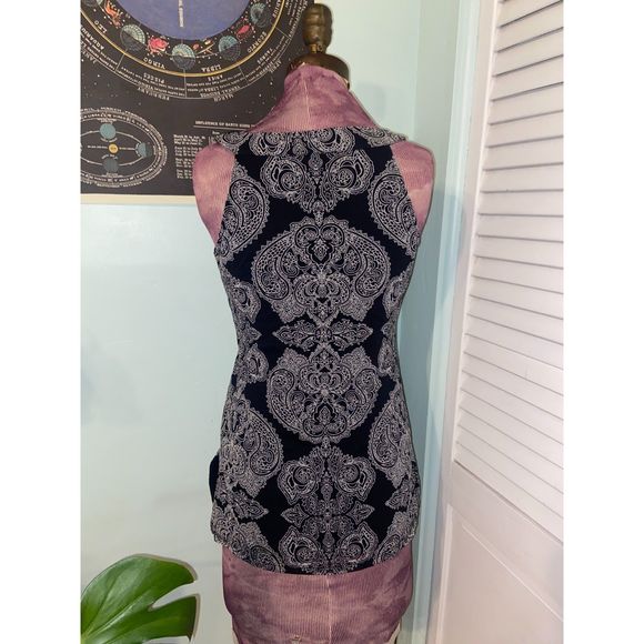 INC International Concepts Black and White Beaded Tank Top - S - Picture 5 of 6